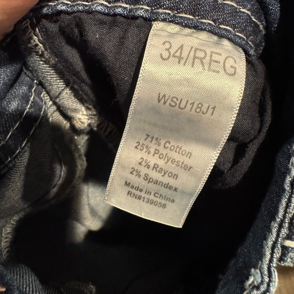 Shyanne Distressed Bootcut Jeans Star Embroidered Pockets Western size 34R - Picture 6 of 6